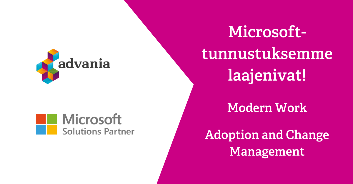 Advanialle Microsoftin tunnustus Modern Work -ratkaisualueella